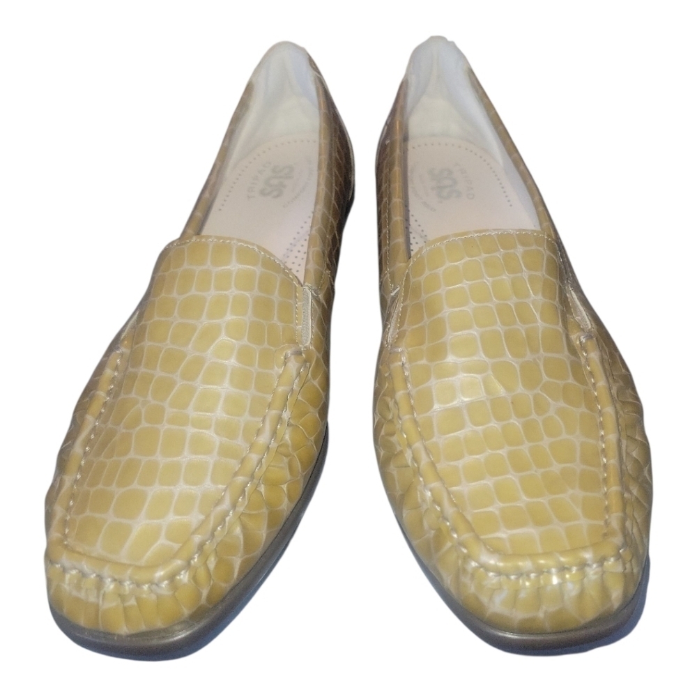 SAS Women's Tri-Pad Croc Pattern Comfort Butterscotch Loafers Sz 9W